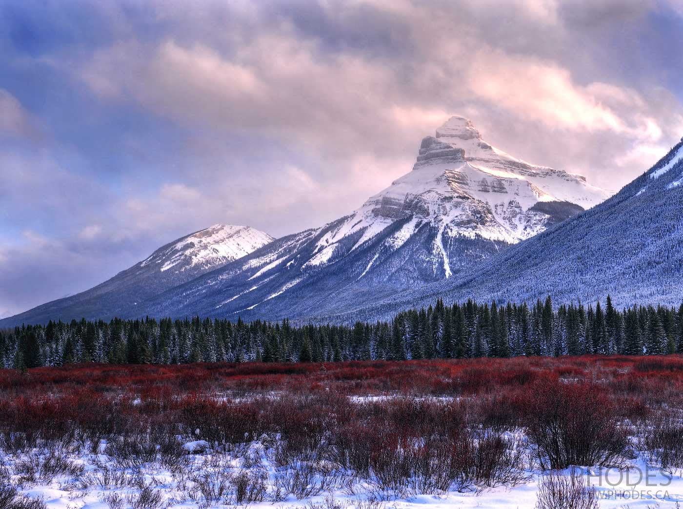 Bow Valley Parkway in winter Banff