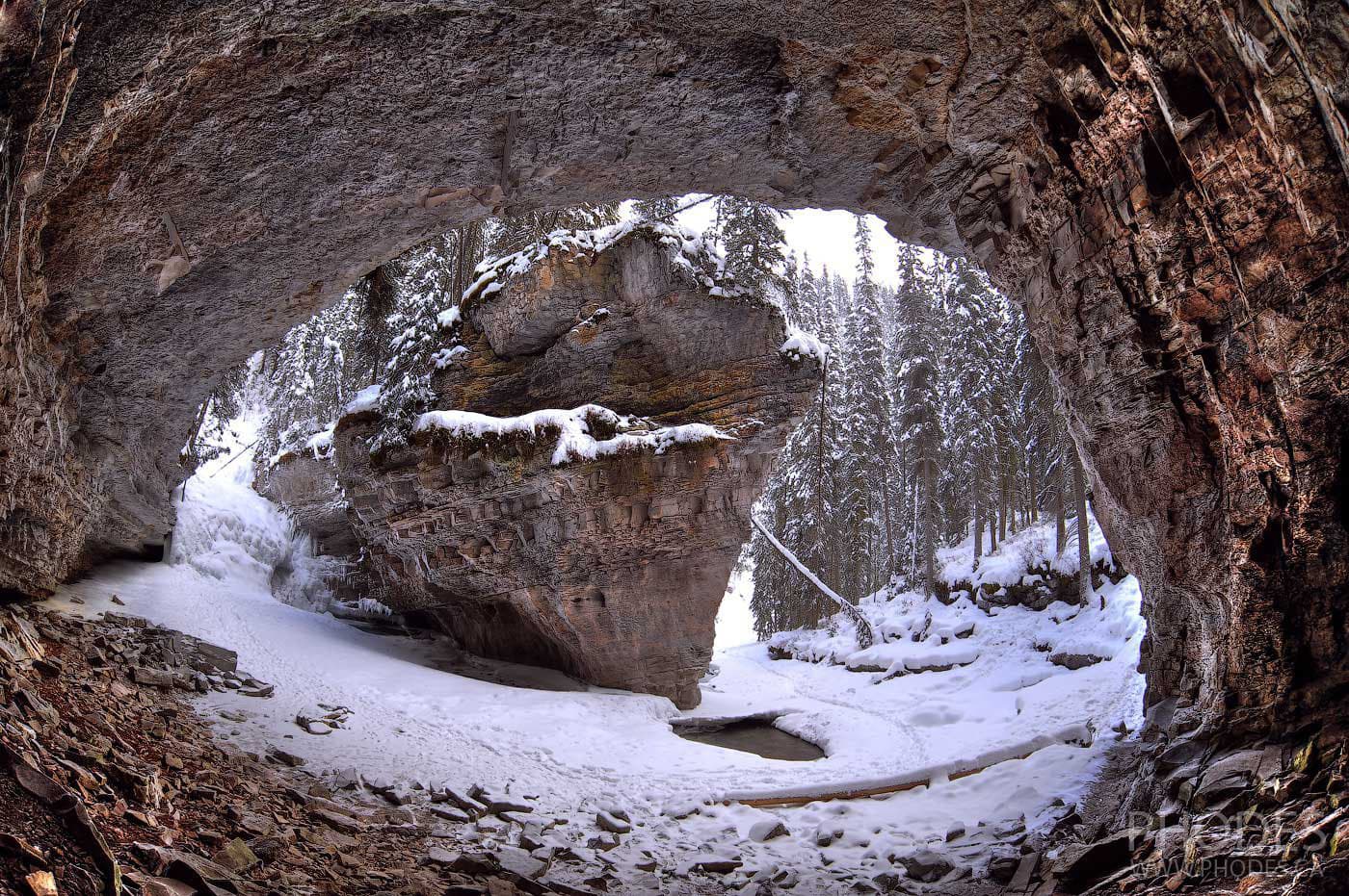 Ink pots - Johnston canyon en hiver dans Banff