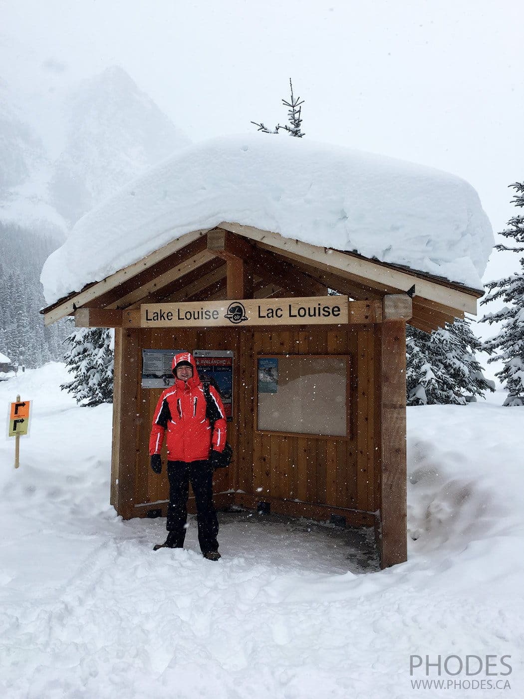 Entry point to Lake Louise in winter