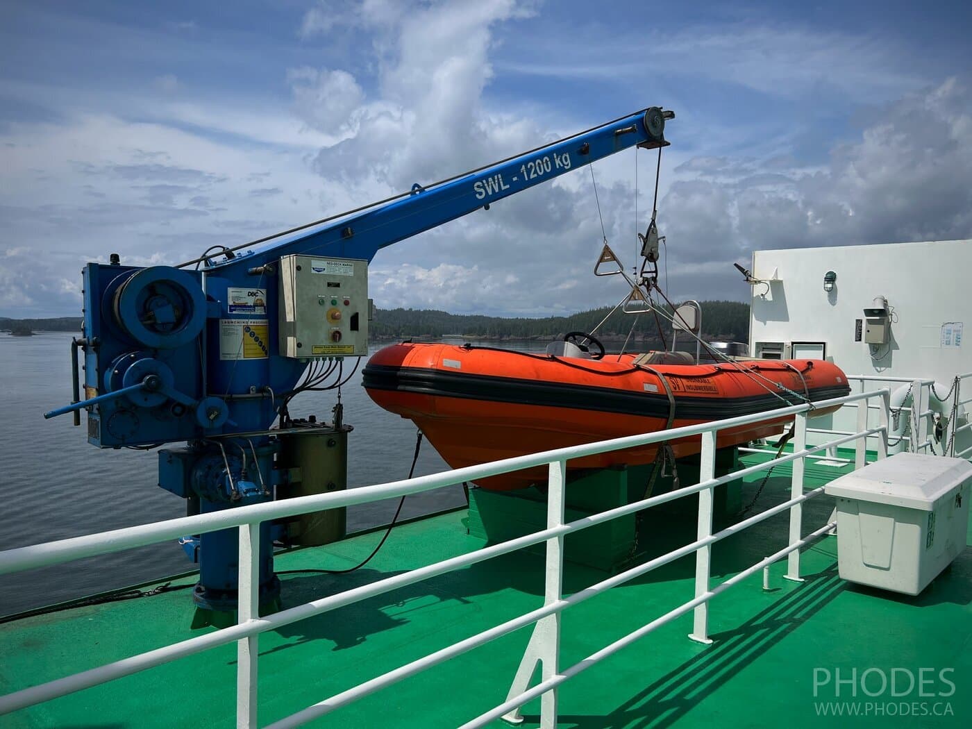 Upper deck of the ferry Adventure