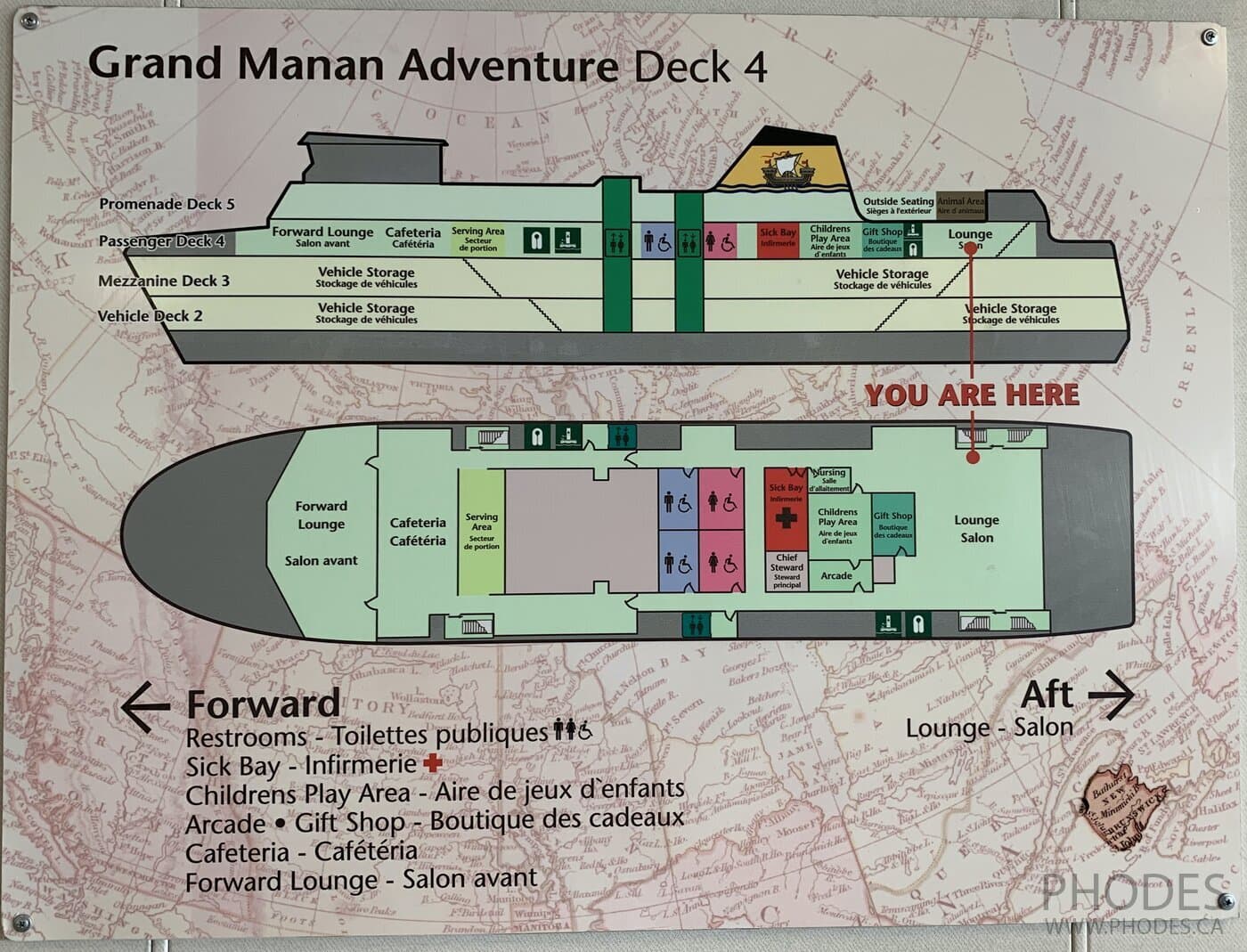 Le plan du traversier Adventure