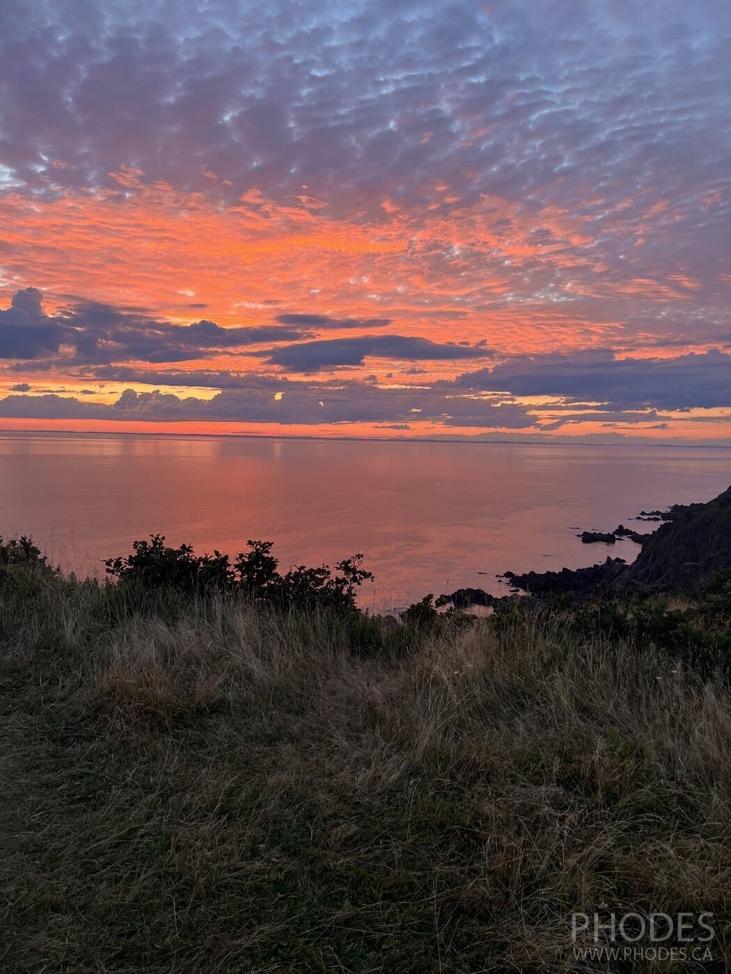 Beau coucher de soleil sur l'île de Grand Manan