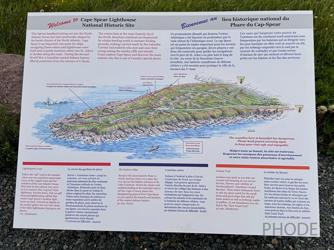 Map of Cape Spear - Newfoundland