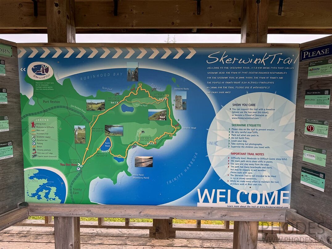 Map of Skerwink Trail - Port Rexton - Newfoundland